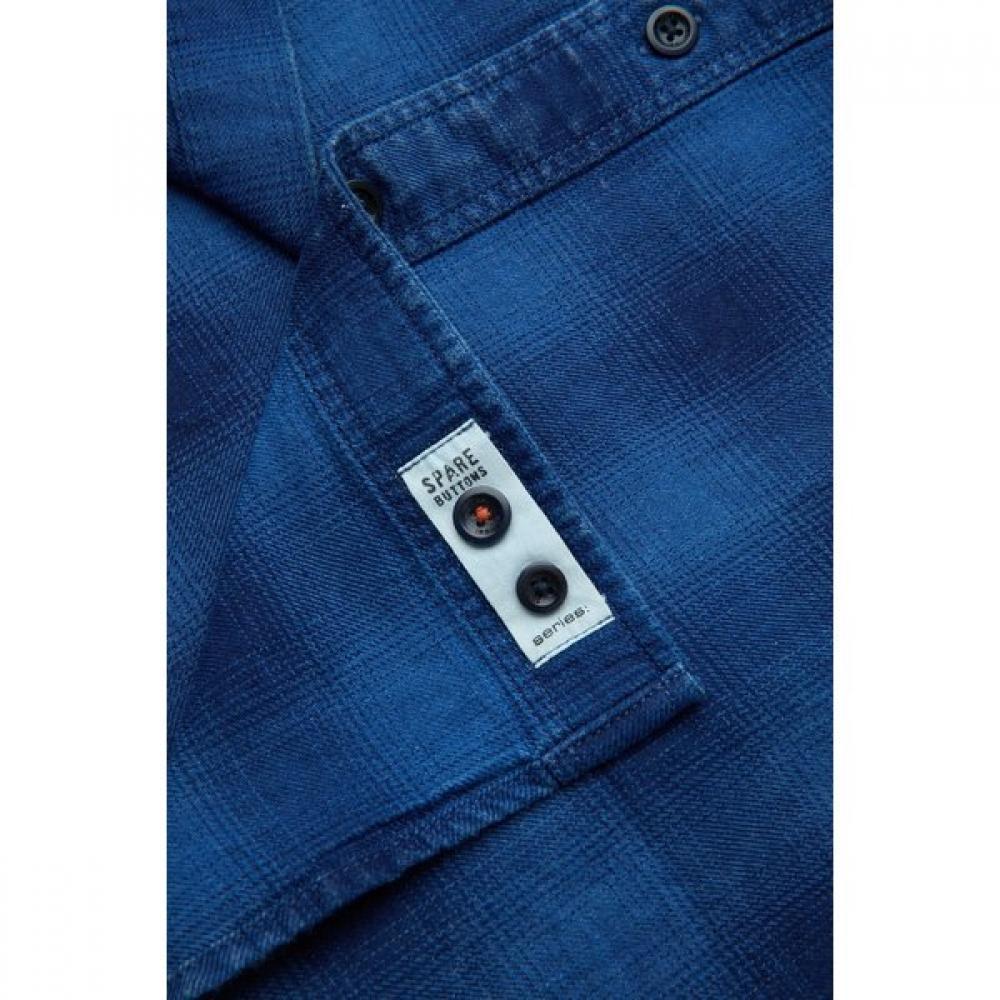 Series Indigo Washing Check Shirt Blue Sasfm26431bux