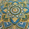 Large Mandala Roundy Art (180cm) – Yellow & Blue