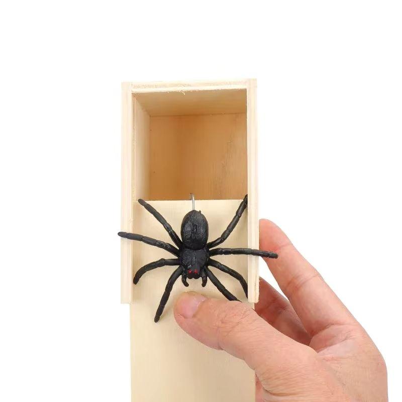 Шуточная коробка-паук - Деревянная скрытая коробка Качественная игрушка-розыгрыш Веселая игра Разыграть друга Офисные игрушки