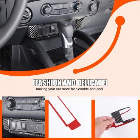 Soft Carbon Fiber Center USB Charge Port Cover Trim For Nissan Frontier D41 24+