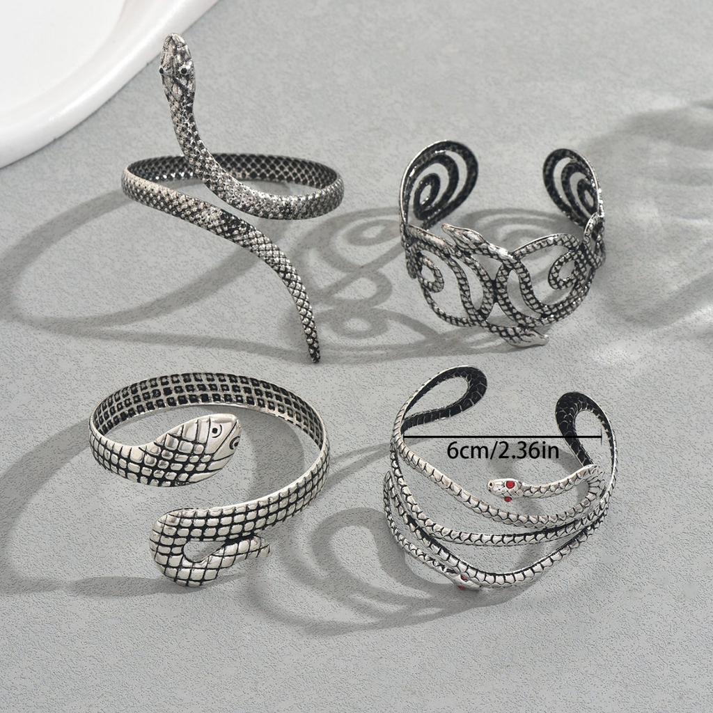 Набор браслетов в стиле хип-хоп, персонализированный дизайн змеи, открытый браслет, инкрустированный бриллиантами, универсальные нишевые украшения для женщин