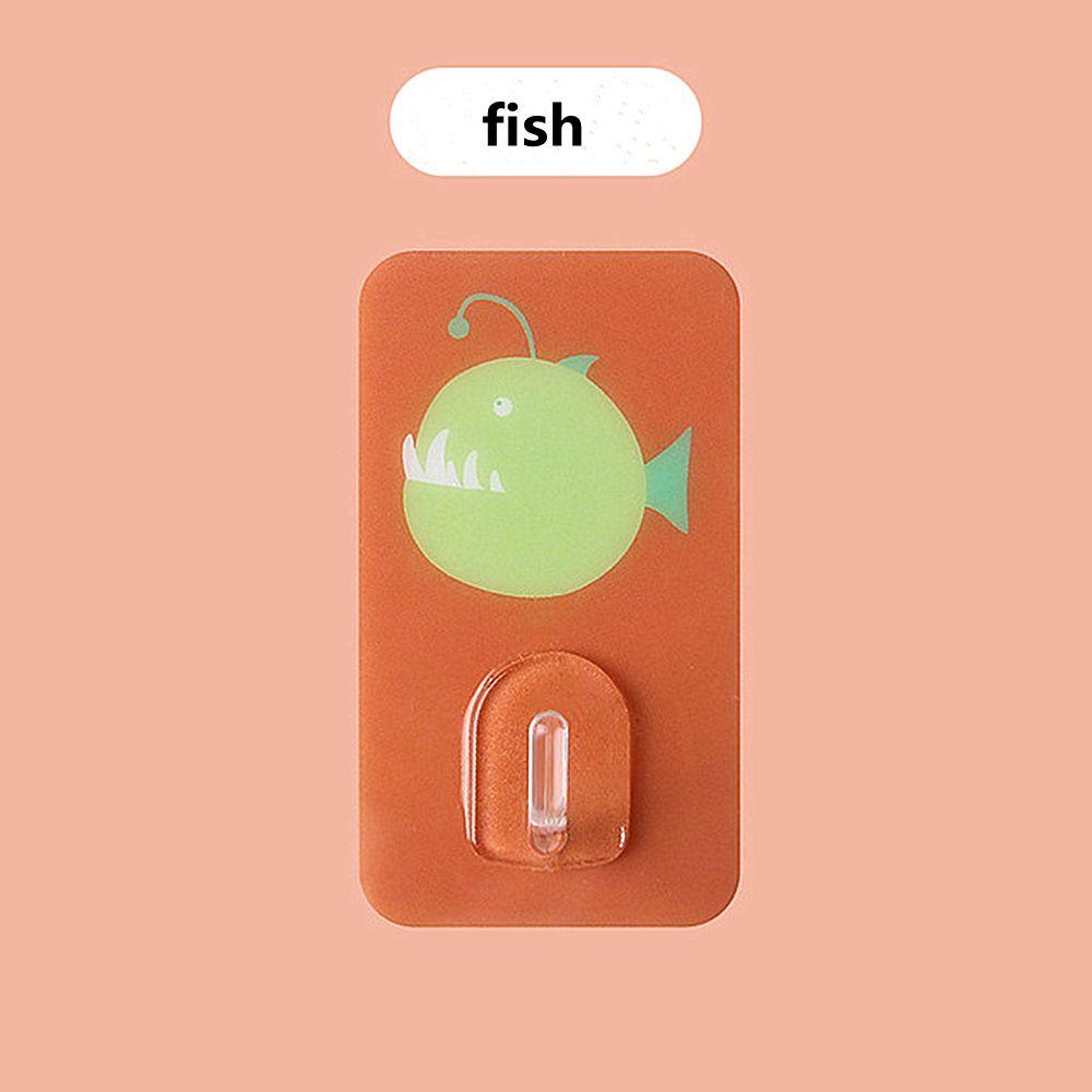 1PC Animal Free Punching Stick Hook Non-Marking Adhesive Wall Hook Wall Hanger Cartoon