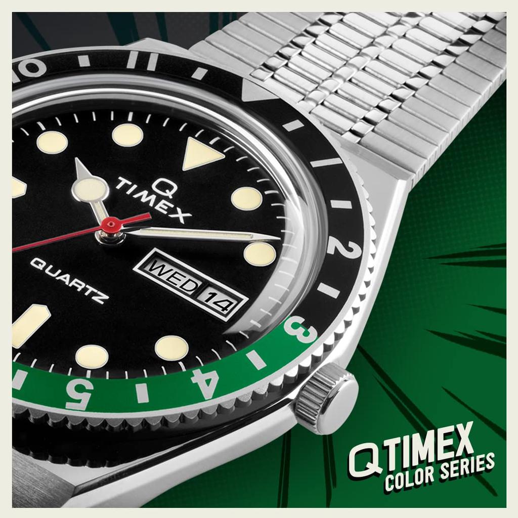 TIMEX Мужские часы Q Черный x Зеленый TW2U60900