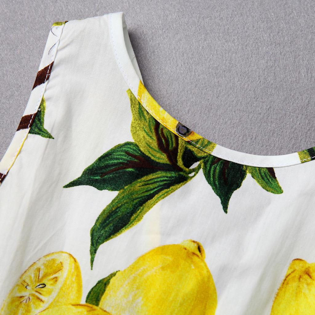 Милое платье для девочки с принтом лимонов или подсолнухов