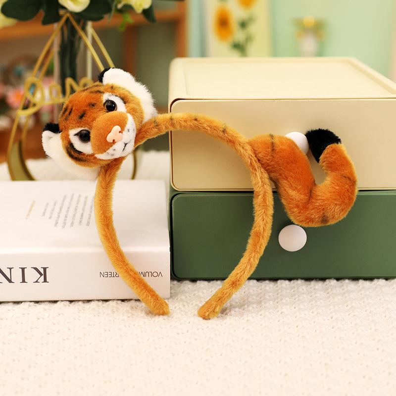 Мультяшный Животный Тигр Хвост Лапа Плюшевая Игрушка Динозавр Леопард Перчатки Повязка на Голову Кукла Детский Реквизит для Выступлений