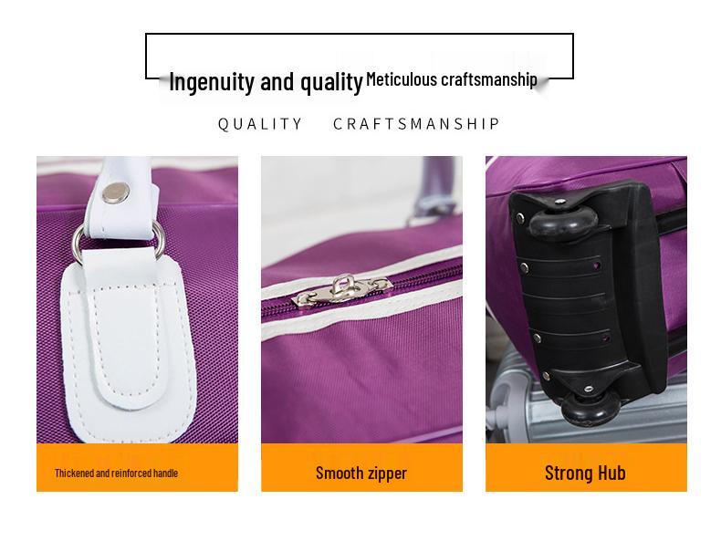 Большая дорожная сумка-тележка в корейском стиле - Легкая, складная ручная кладь для женщин, мужчин и студентов