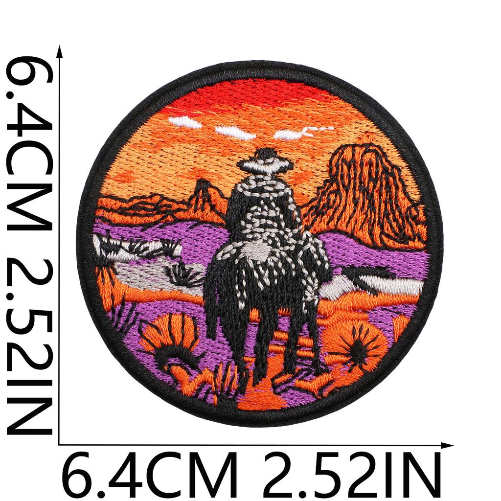 Новые декоративные нашивки с популярными на Западе джинсовыми вышивками, наклейки с вышивкой «Лошадь и пистолет», вышитые штампы, вышитые этикетки