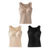 Женская термомайка без рукавов со встроенным бюстгальтером, на флисовой подкладке, теплая, базовый слой, туника, майка, нижняя рубашка для холодной погоды