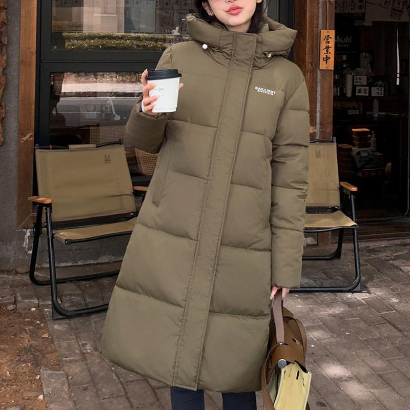 Модные длинные пальто для женщин, свободные толстые теплые женские зимние парки с капюшоном