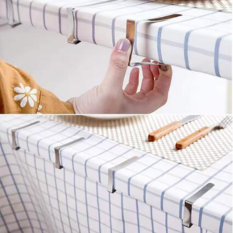 (8шт) Штампованный зажим для скатерти из нержавеющей стали Треугольный зажим Зажим для скатерти Регулируемый Фиксированный зажим