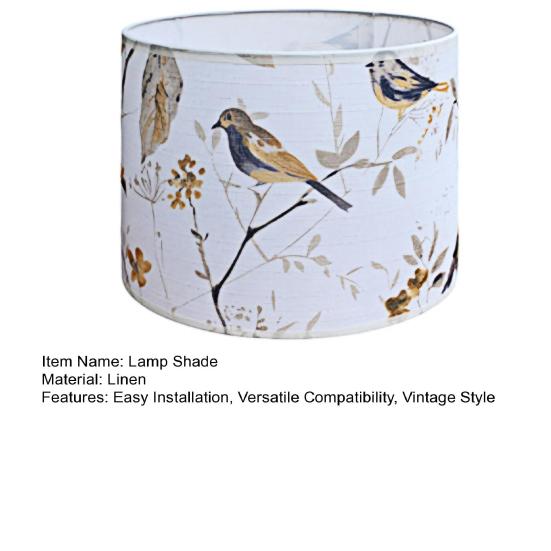 Drum Lampshade Floral Printed Lamp Shade Linen Handcrafted Rustic Lamp Shade for Table Lamps Floor Lamps Farmhouse Decoration