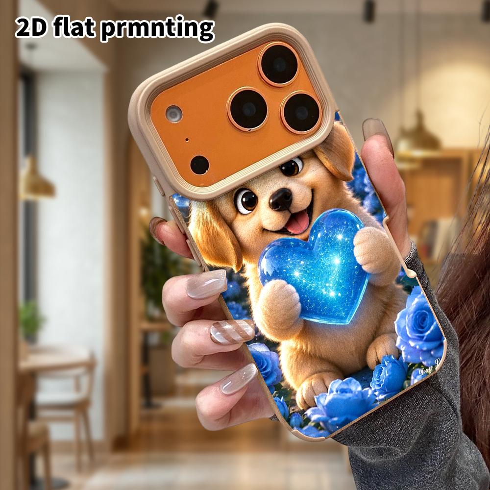 Phone Case: Lambskin 2D Flat Samsung Galaxy A34 A35 M05 M06 S20 S22 S21 FE Plus 5G Protective Case, Starry Sky Little Golden Retriever, Christmas and