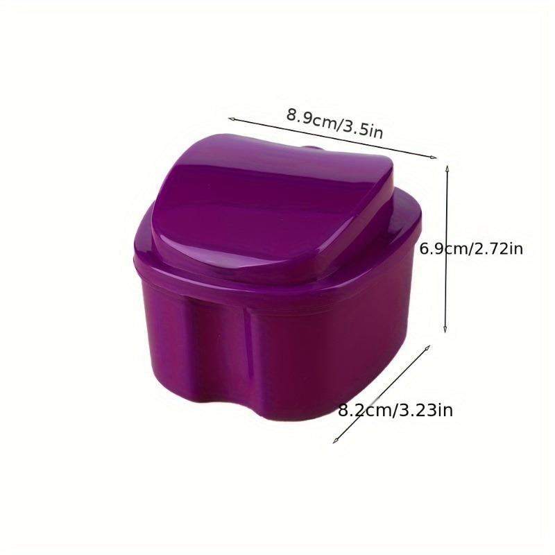 Portable Denture Case - Double Layer Storage Box with Drainage Holes & Cleaning Net, Travel-Friendly Brace/Keeper Container