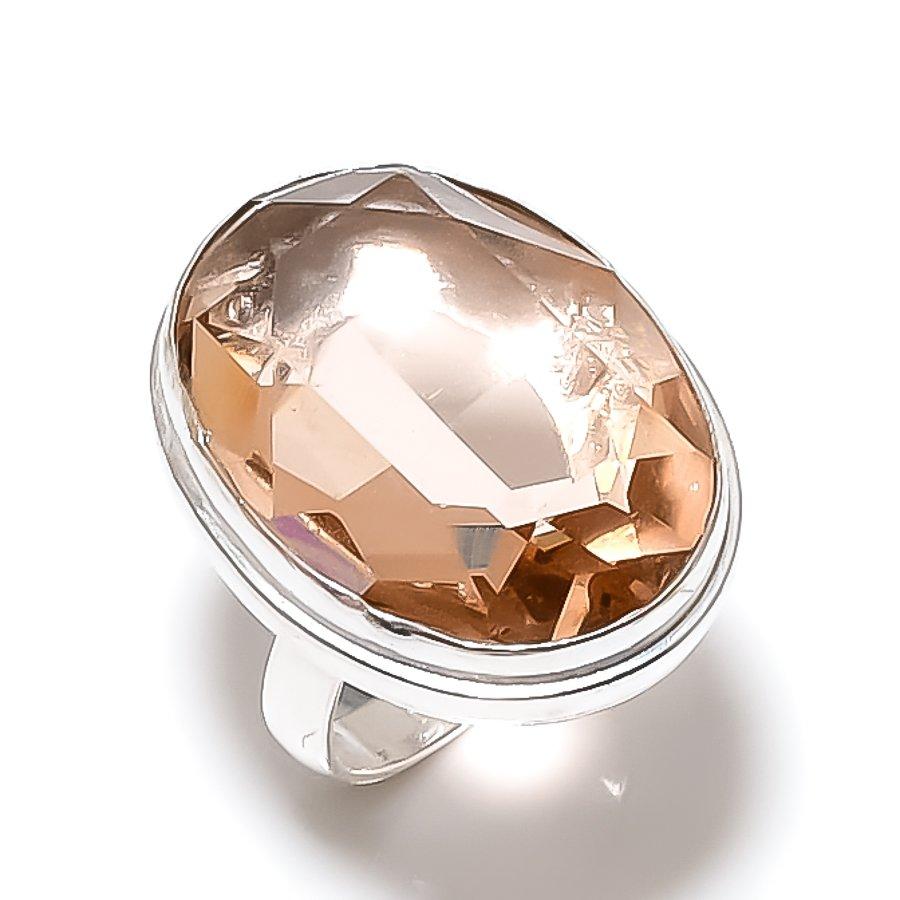 Morganite Gemstone 925 Sterling Silver Gift Jewelry Ring Size 6.5