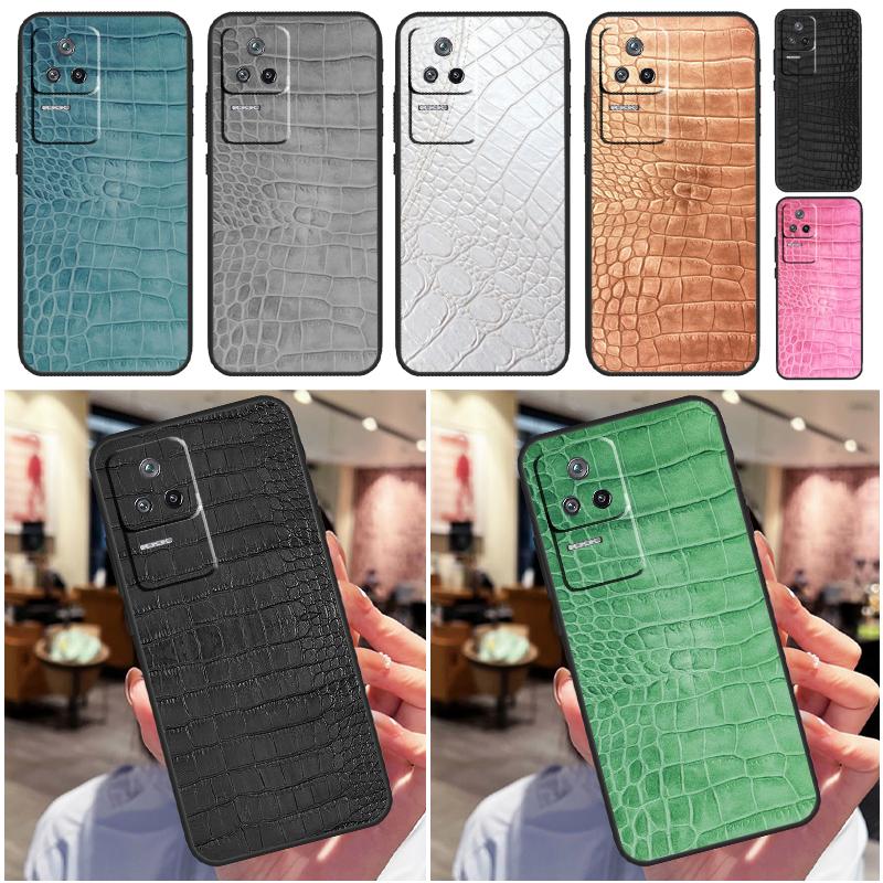 Чехол с принтом под крокодила для Xiaomi 15 14 13 Ultra 11T 12T 13T 14T Pro POCO X7 X3 X5 X6 Pro F5 F6 M6 Pro Coque