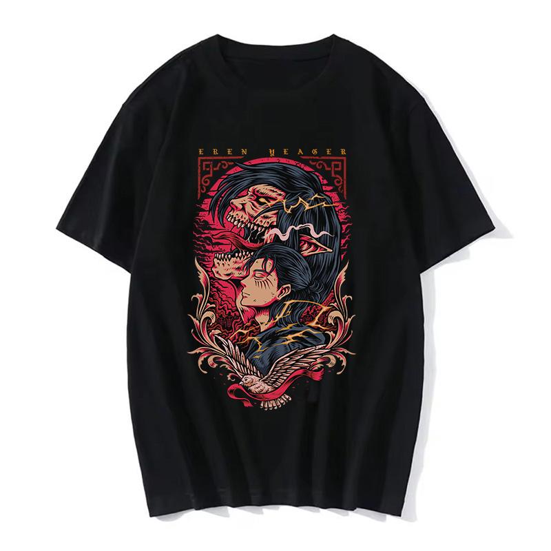 T-shirt Women Men Attack on Titan T Shirt Kawaii Cartoon Titans Attack Graphic Tees Demale Harajuku Summer Tops Japanese Anime