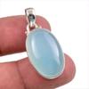 Natural Aqua Chalcedony Gemstone Handmade 925 Solid Silver Pendant 1.50" I2o33