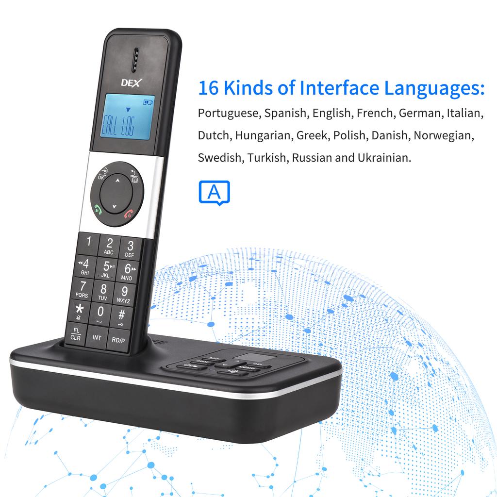 BISOFICE D1002 TAM T 3 Handset Cordless Phone with Answering Machine Caller ID Call Waiting 1.6 inch LCD 3 Lines Screen