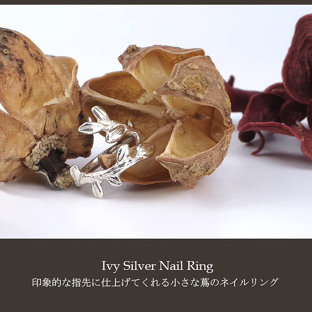 [Shinjuku Gin no Kura] Twig Nail Ring, Free Size, Adjustable, Silver 925, Women's, Tip Ring, Claw Ring, Pinky Ring
