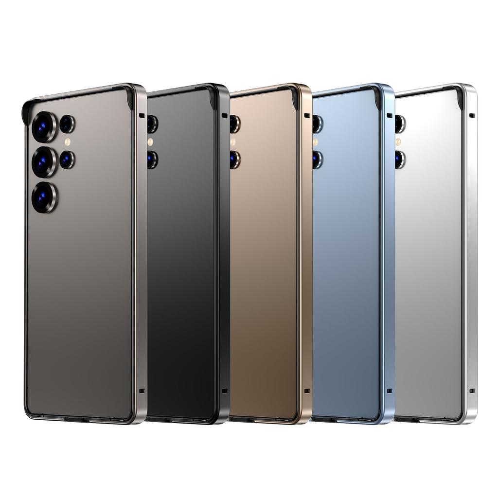 Silicone Metal Bumper Case for Samsung Galaxy S26 Ultra S25 Plus S26Ultra S25Ultra S24Ultra S26Plus S25Plus S24Plus Lock-Free Pure Frame Phone Cover