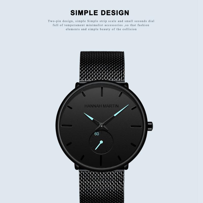 Men's Waterproof Trendy Korean Version Trendy Men's Fashion Casual Men's Watch Small Second Hand Steel Mesh Strap Quartz Watch