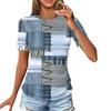 Женские футболки, модные повседневные топы с круглым вырезом и коротким рукавом, туника с принтом