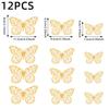 12 PCS Christmas Hollow Butterfly Wall Murals Stickers Removable 3D Wall Decals Birthday Party Decors