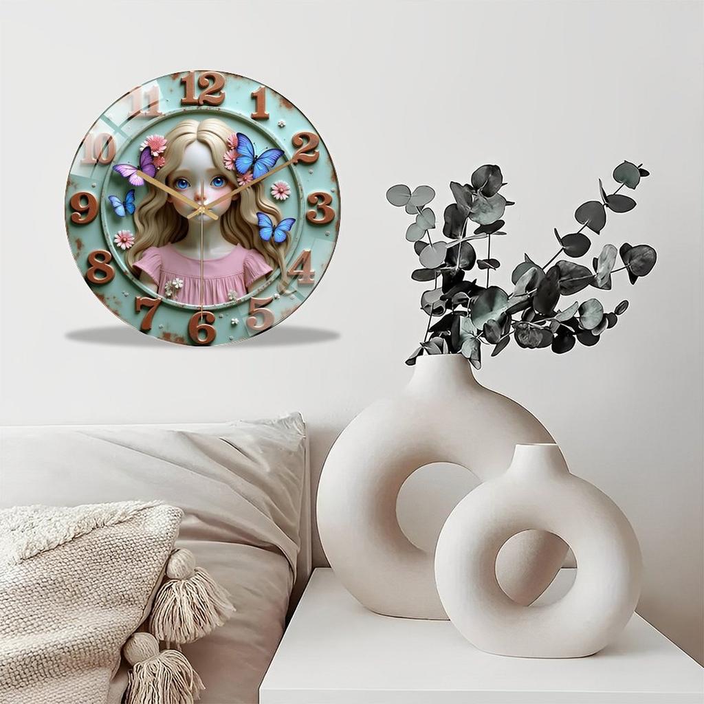 30x30cm Round Wall Clock with Luminous Hands for Easy Reading in Low Light
