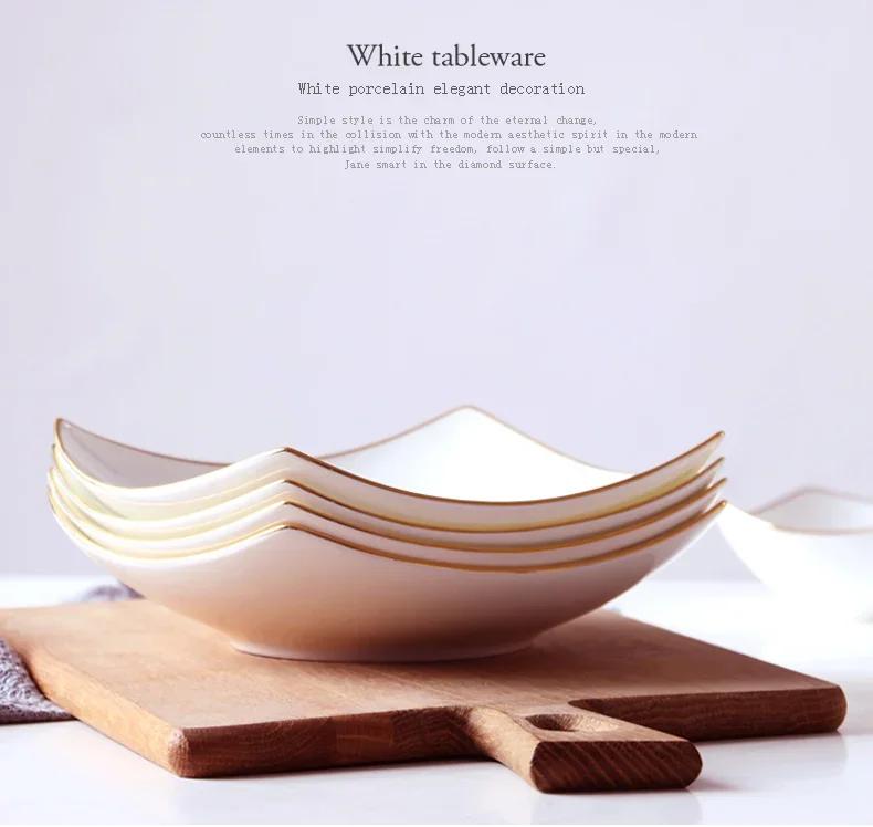 Керамическая глубокая суповая тарелка квадратная европейская глубокая квадратная тарелка сервировочное блюдо