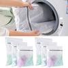 6 PCS White Lingerie Bags Breathable Zippered Wash Bag Small Fine Mesh Laundry Bags Home Dorm