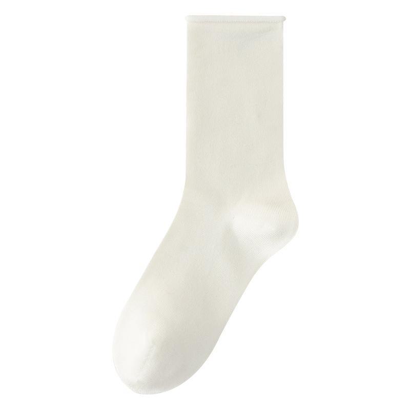 Женские антибактериальные и дезодорирующие носки средней длины из шелка Mulberry - без косточек, свободный крой для осени.