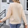 Women's Casual Fashion Comfortable Round Neck Pullover Contrast Color Striped Long Sleeve Street Trend Knitted Sweater