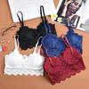 Women Black Lace Floral Trim Bralette Crop Top Push Up Bra Underwear Lingerie