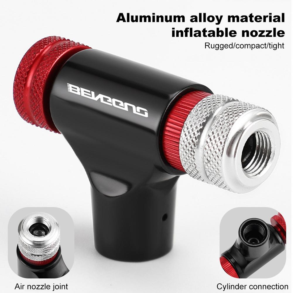 Накачка велосипедных шин CO2 Насосы CO2 Головка для накачки Алюминиевый сплав Инструмент для накачки велосипедных шин Мини-велосипедный CO2-инжектор Велосипедные аксессуары