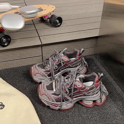 [Фанфна] Платформа папины кроссовки женские модные крутые 2025 осень новинка увеличивающие рост двойная шнуровка модные повседневные спортивные туфли