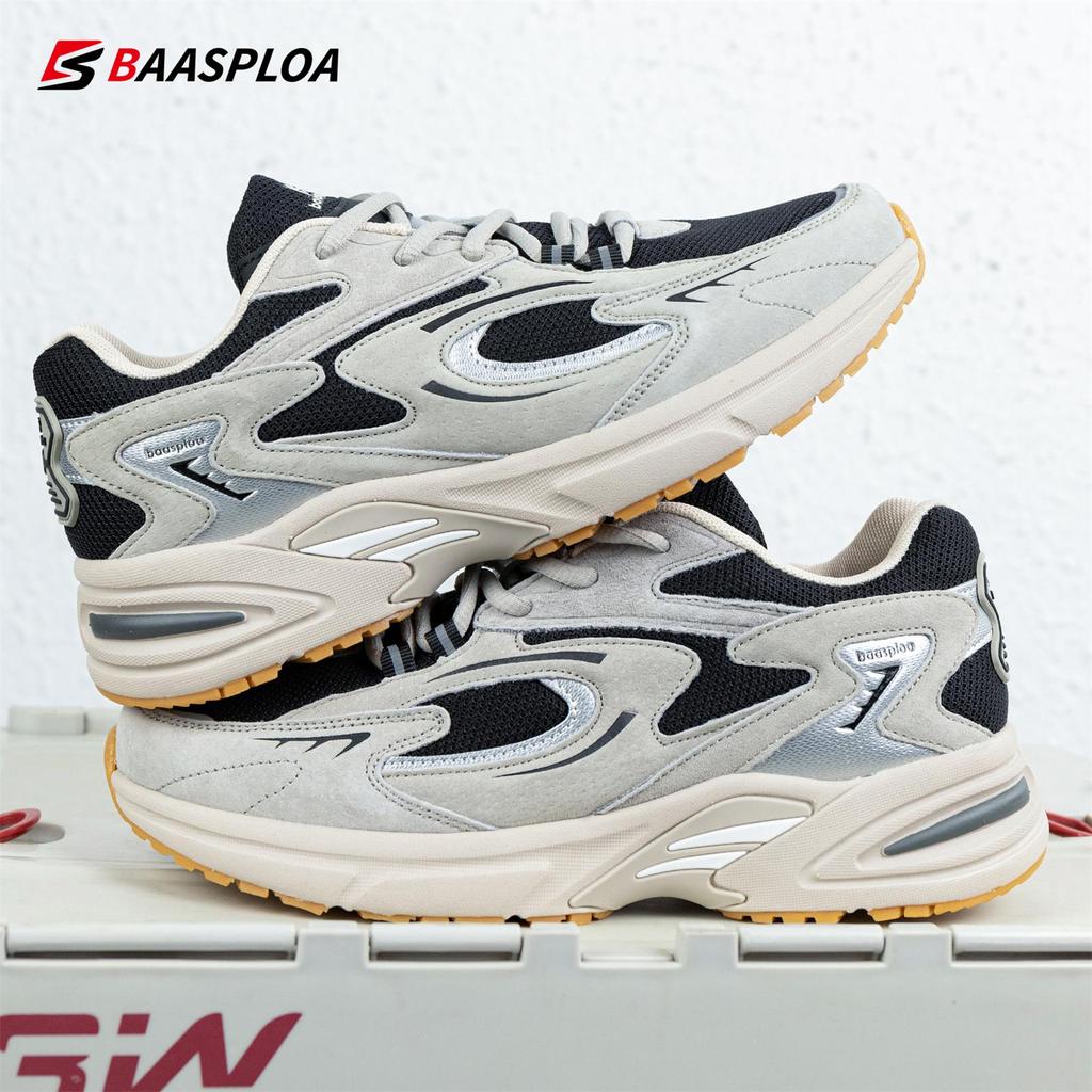 BAASPLOA Мужские дышащие кроссовки из кожи и сетки