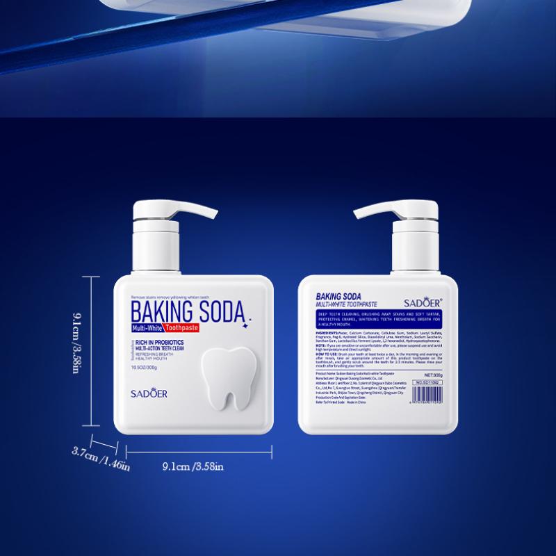 Зубная паста с насосом SADOER Пищевая сода Пробиотики Чистые зубы Свежесть рта