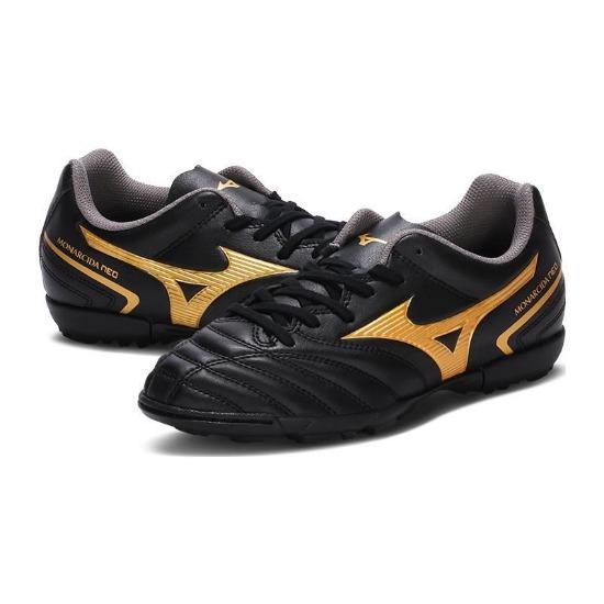 Mizuno Прочные детские футбольные бутсы с низким верхом из искусственной травы, черно-золотые, P1GE232550