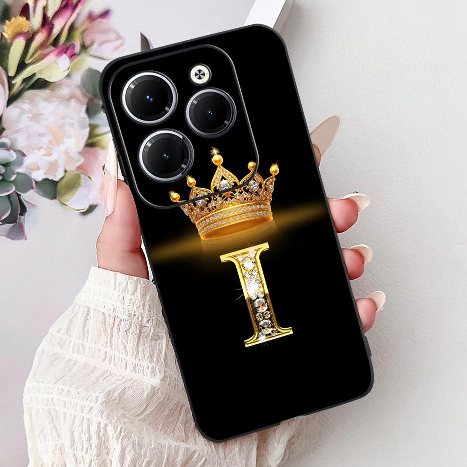 Чехол для Infinix Hot 40 Pro X6837 Роскошная Корона Буквы Чехол Мягкий Силиконовый Чехол для Телефона Для Infinix Hot 40i Hot40 Pro Hot40i Накладка