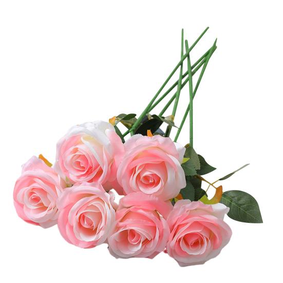 12 шт. искусственных розовых цветов, реалистичные, яркие, невыцветающие, искусственные розы, букет, свадебные украшения