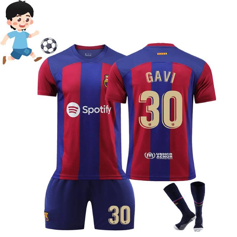 Премиальный домашний футбольный комплект «Барселоны» 2324 9 Левандовски 7 Де Йонг 8 Педри 30 Гави Джерси