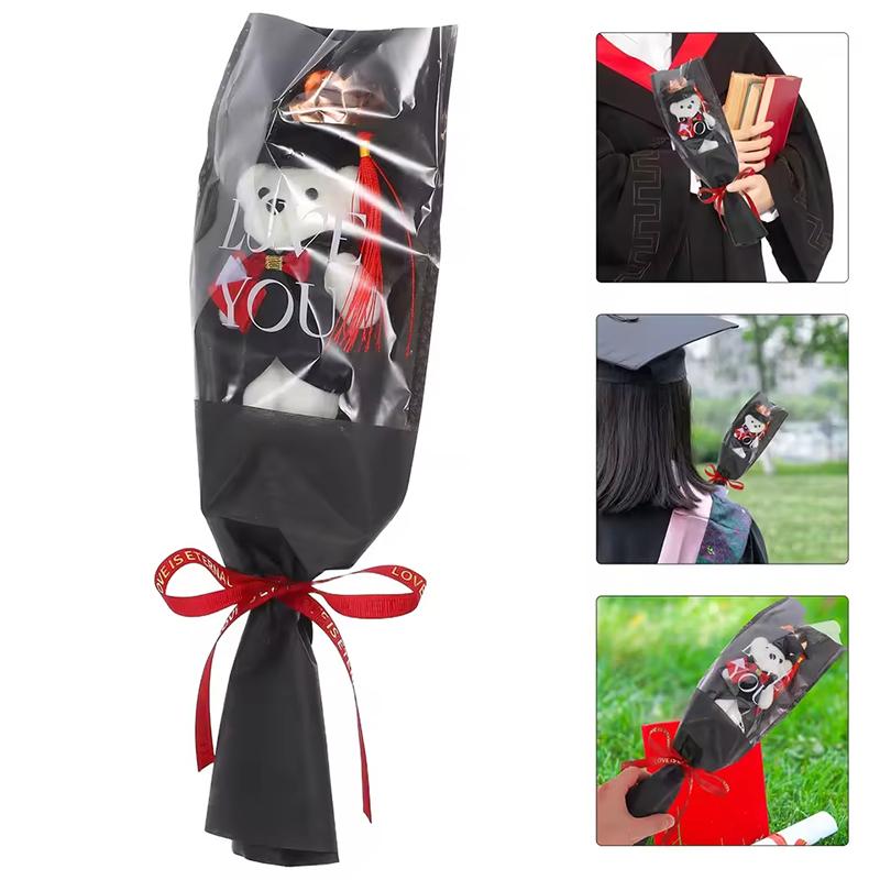 Выпускной сезон мультяшный медведь декоративный бант лента украшение многоцветный реквизит для фотосессии букет аксессуары ручной работы своими руками