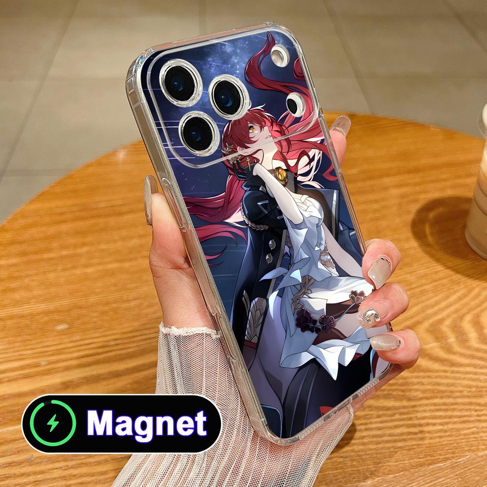 HSR Himeko Clear TPU Magsafe Mobile Phone Case for iPhone 17 16 15 14 13 12 11 Air Pro Max Plus Mini Colorful Cover