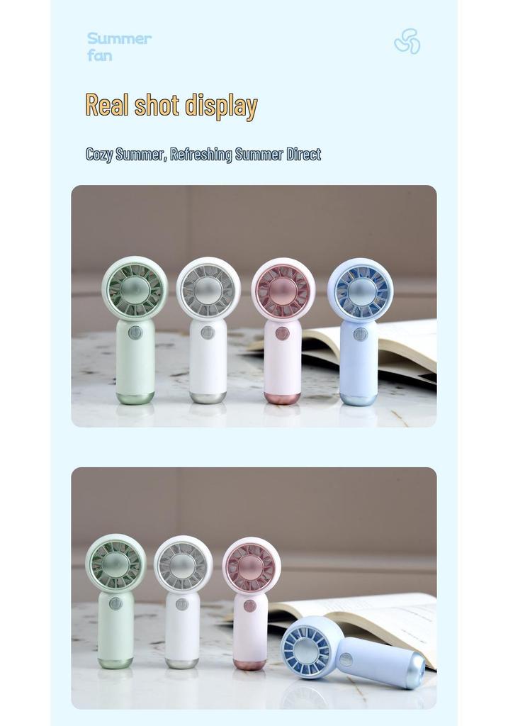 Handheld USB Rechargeable Mini Fan - Customizable Logo for Summer Office