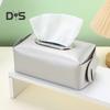 Square Tissue Box Holder Solid Color Large Capacity Foldable Design Easy Assembly Countertop Tissue Case Cover