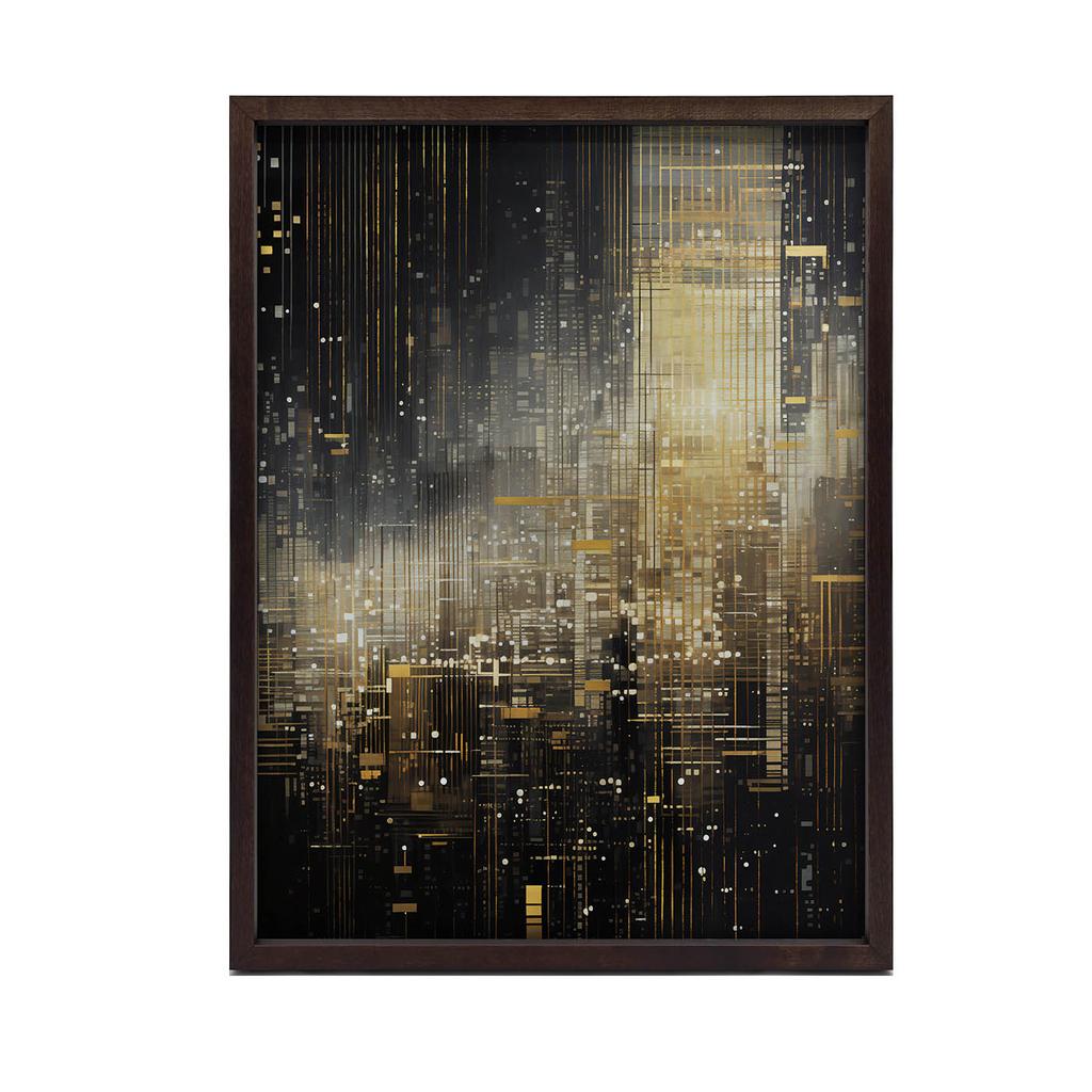 City Lights, Poster In Black And Gold City Lights, Poster In Black And Gold, 30X40 Cm, Unframed, Matte Paper 230 Gsm