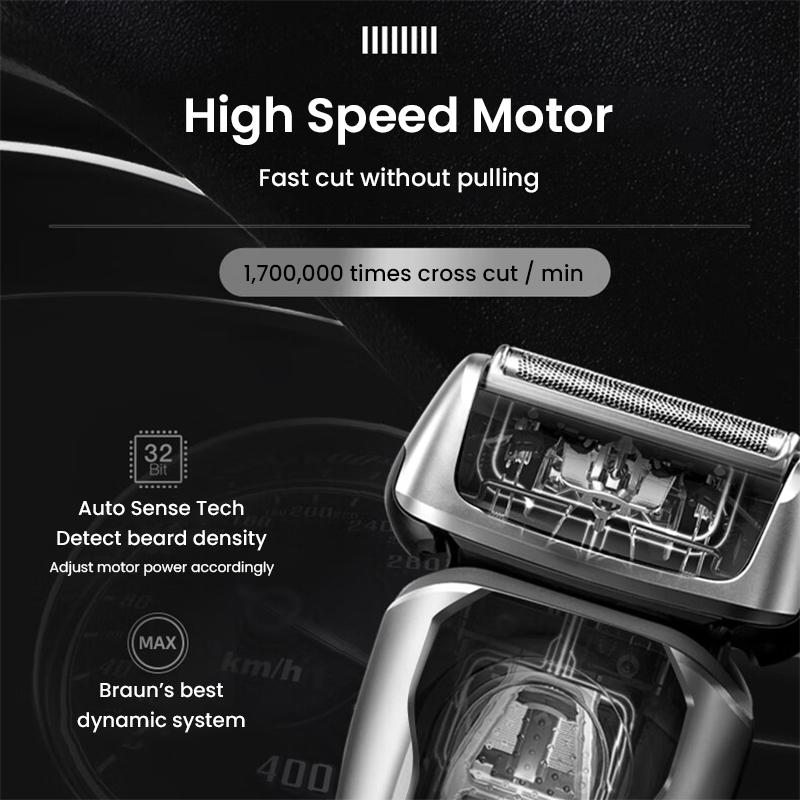 Braun Электробритва S9 Active 9077cc с 5-в-1 центром ухода и дорожным футляром для зарядки