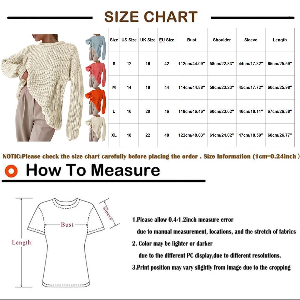 Fashion Women's Solid Color Long Sleeve Loose Round Neck Knitted Sweater Top