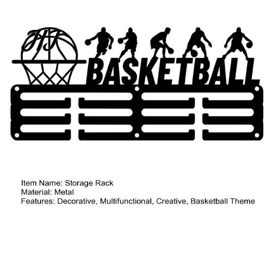 Entryway Key Holder for Wall Metal Basketball Medal Holder, Hanger Rack, Mounted Awards Display Rack Room Decor, Hooks Medals 3 Lines Design,