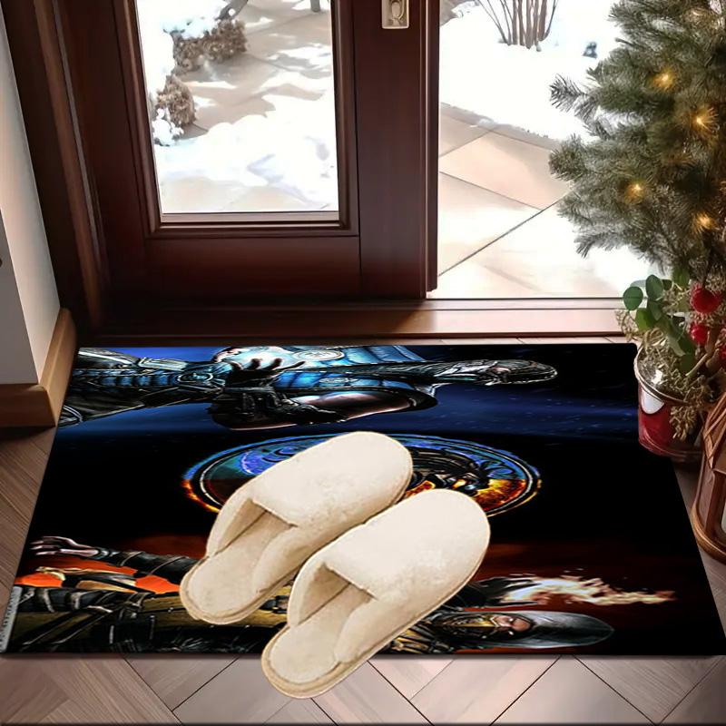 Kombat Dragon In Flames Carpet, Chair Rug,Rug for Office Bedroom living rooms, Doormat decor Fan Gift Christmas Gift